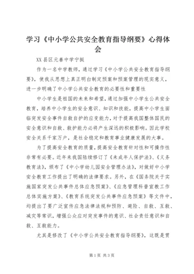 学习《中小学公共安全教育指导纲要》心得体会.docx
