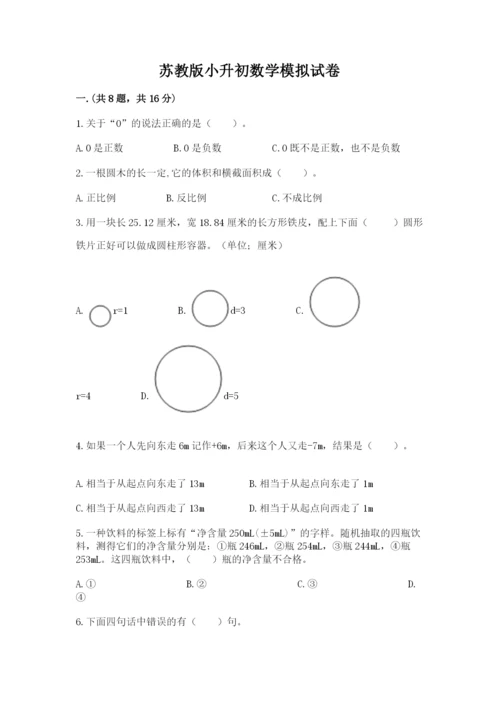 苏教版小升初数学模拟试卷【历年真题】.docx