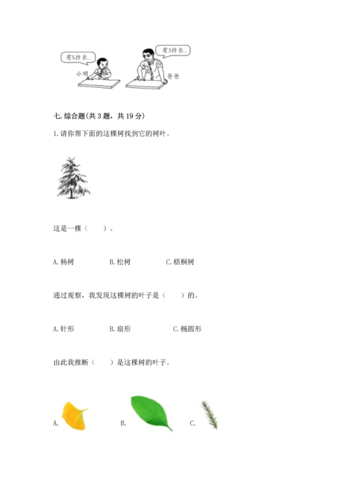 教科版小学一年级上册科学期末测试卷及参考答案（典型题）.docx