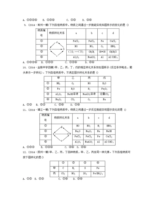 （江苏专用）高考化学二轮复习专项训练八