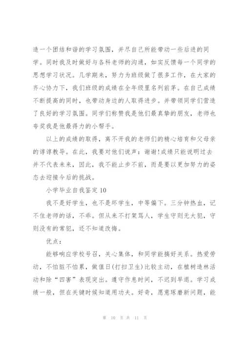 小学毕业自我鉴定10篇.docx