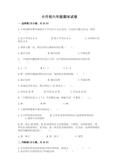 小升初六年级期末试卷及下载答案.docx