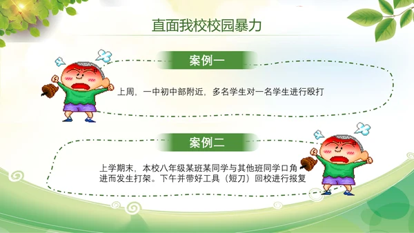 卡通防止校园欺凌教育主题班会PPT模板