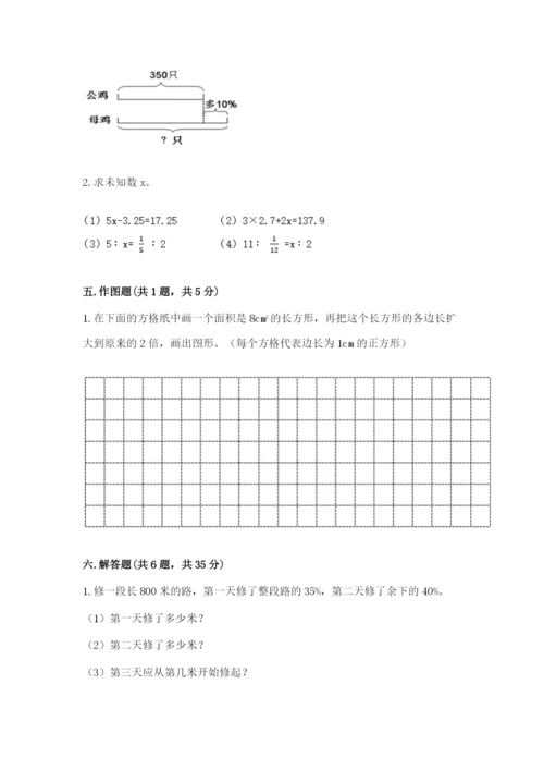 南陵县六年级下册数学期末测试卷（研优卷）.docx