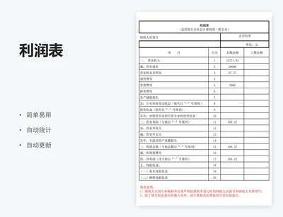 利润表