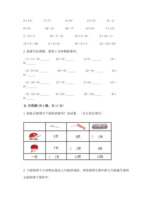 人教版一年级下册数学期中测试卷含完整答案（考点梳理）.docx