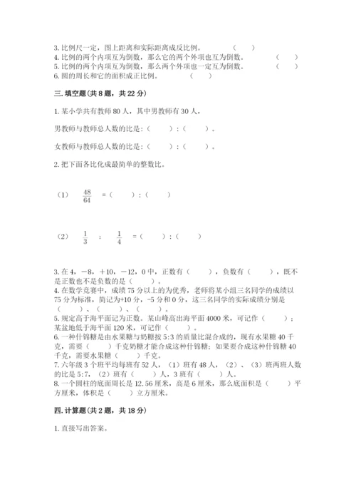 灯塔市六年级下册数学期末测试卷（考点梳理）.docx