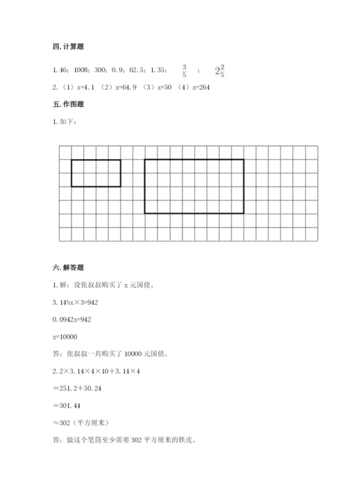 人教版六年级下册数学期末测试卷（典优）word版.docx