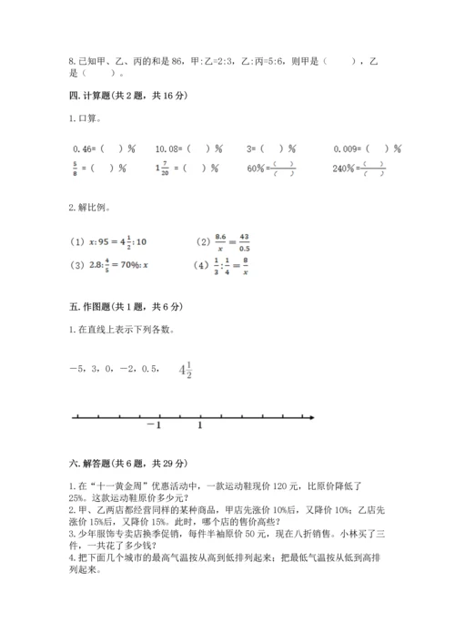 小升初六年级期末试卷附答案（突破训练）.docx