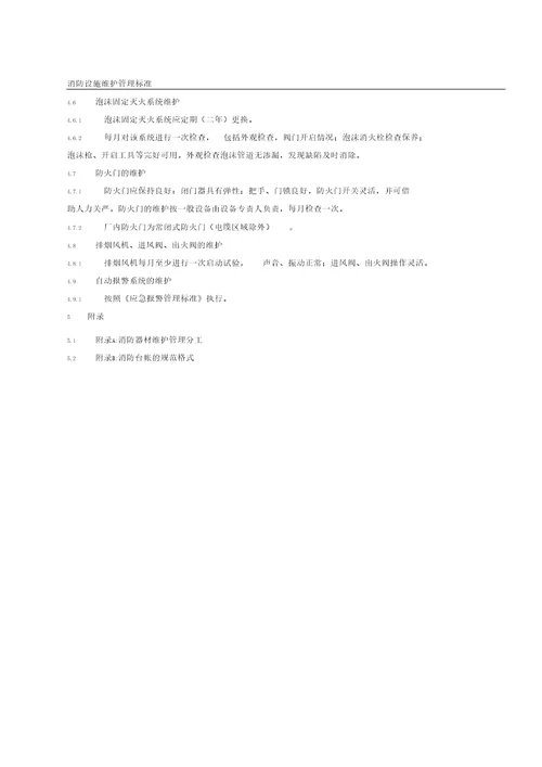 消防设施维护管理标准