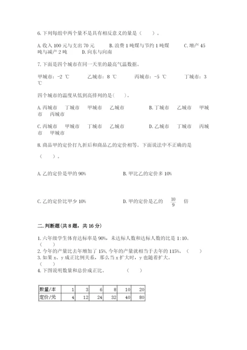 北师大版六年级下册数学 期末检测卷（精练）.docx