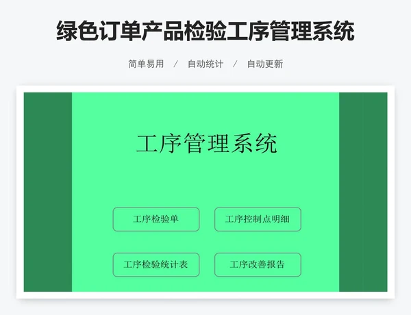 绿色订单产品检验工序管理系统