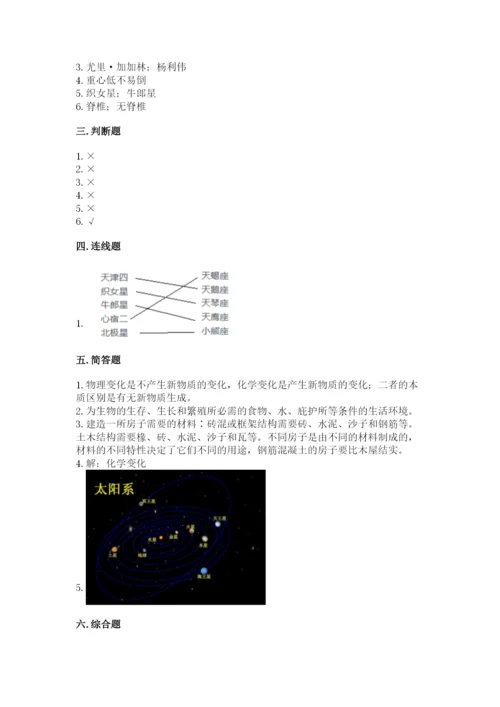 教科版六年级下册科学期末测试卷有完整答案.docx