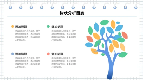 扁平多彩是数据分析可视化树状图表PPT