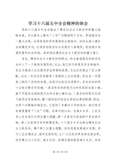 学习十六届五中全会精神的体会 (9).docx