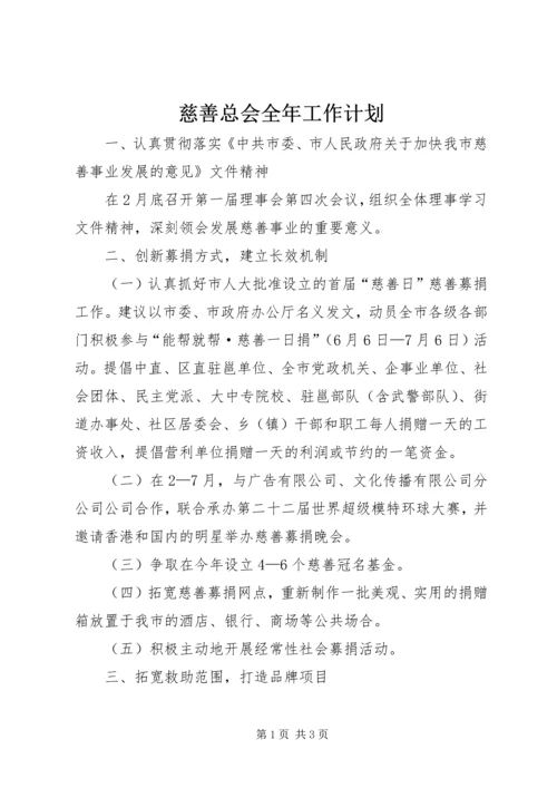 慈善总会全年工作计划.docx