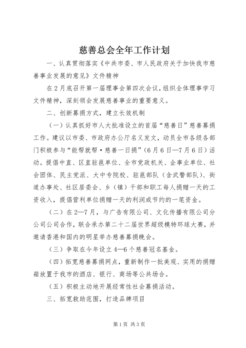 慈善总会全年工作计划.docx