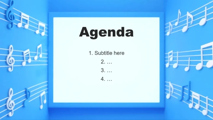 蓝色渐变简约风音乐课件教学设计公开课PPT主题模板