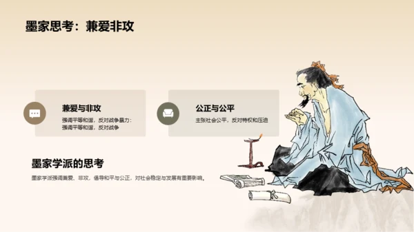 黄色插画复古中式中国哲学文化PPT模板