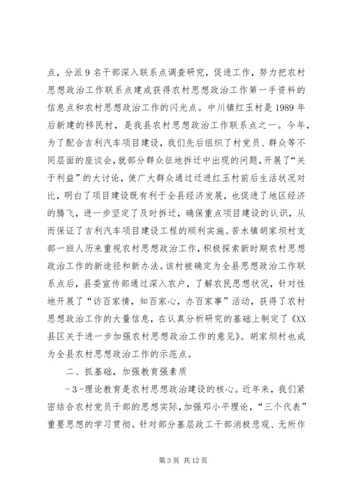 王农村思想政治建设情况汇报.docx