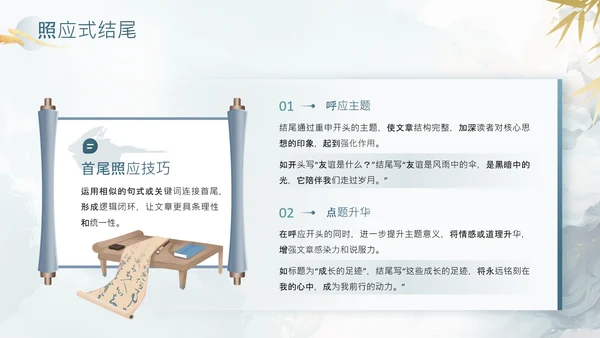 灰色中国风教育行业中考作文万能开头结尾PPT