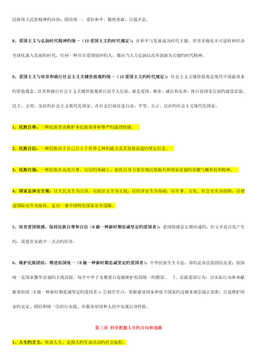 2023年自考03706思想道德修养与法律基础重点复习资料.docx