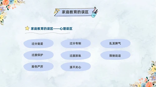 清新水彩手绘花卉卡通儿童六年级期中期末家长会PPT