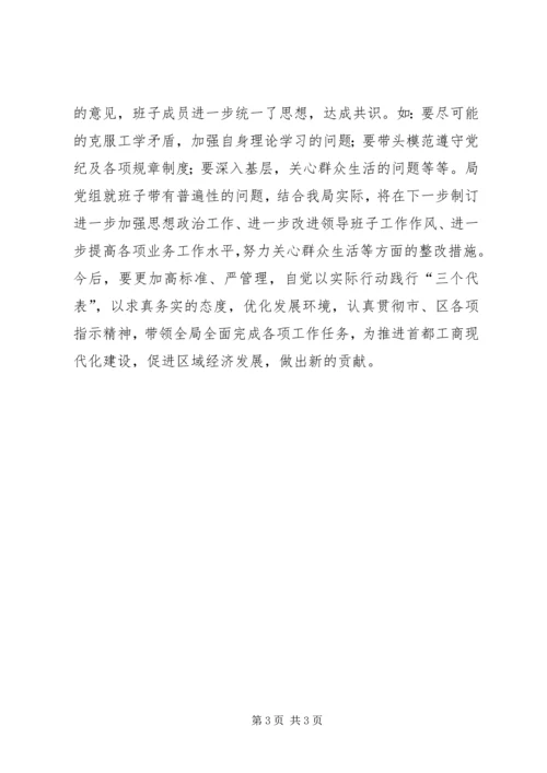 物价局党组关于召开领导班子民主生活会的情况报告 (3).docx
