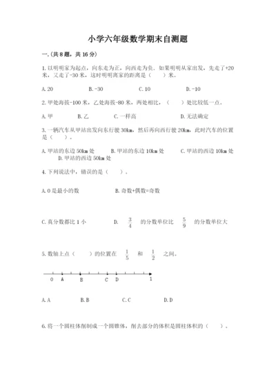 小学六年级数学期末自测题精品【易错题】.docx