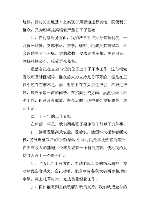 农村支部书记度述职报告