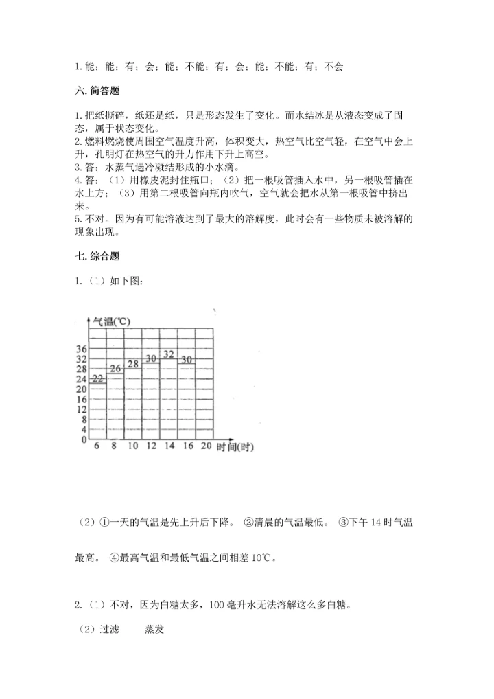 教科版三年级上册科学《期末测试卷》（考点提分）.docx