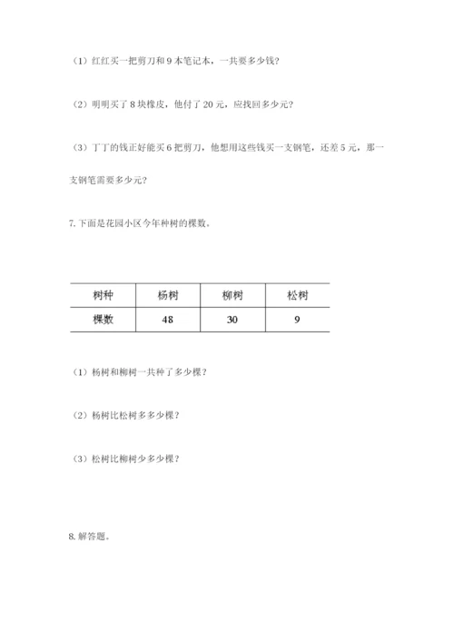 小学二年级数学应用题大全精品（有一套）.docx