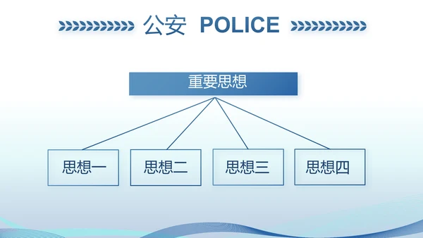 蓝色公安警察演讲年终工作总结PPT