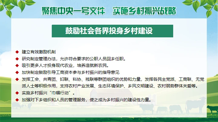 草原农场实施乡村振兴战略通用PPT模板