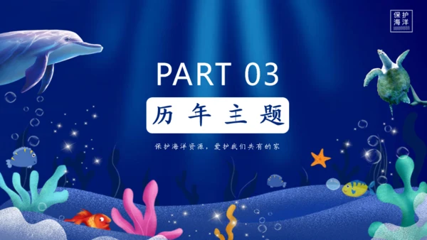 海底世界保护海洋生物世界海洋日通用PPT模板