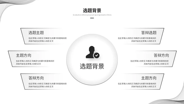 简约黑白流体线条毕业答辩毕业论文学术报告开题报告ppt模板