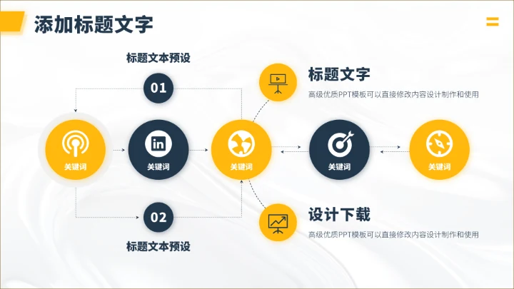 黄色插画风工作总结PPT模板