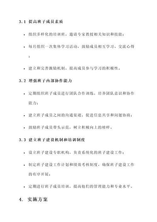 村里班子建设建议方案