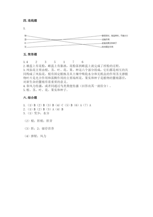教科版四年级下册科学第一单元《植物的生长变化》测试卷【精选题】.docx