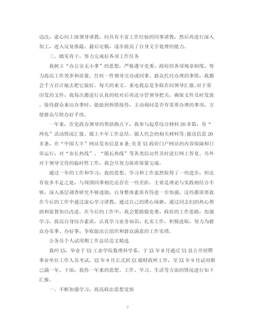 精编之公务员个人试用期工作总结的范文.docx