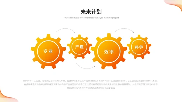 橙色活泼简约渐变线条年中总结年中工作总结述职报告ppt模板