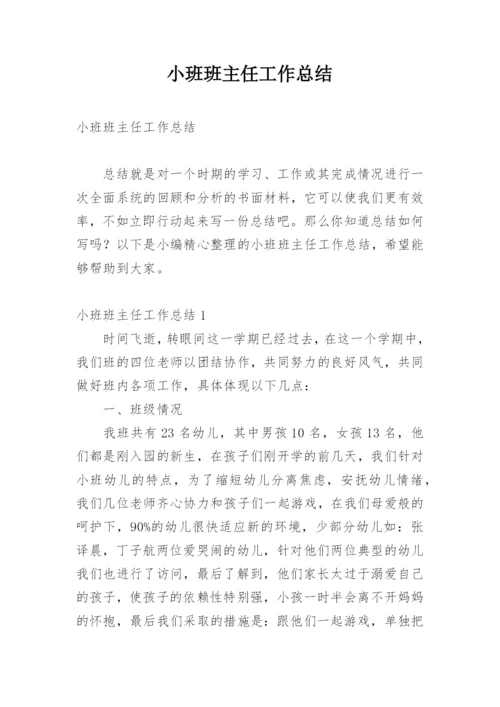 小班班主任工作总结.docx