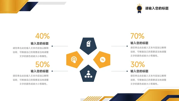 蓝金牌质感创业商业计划书PPT模板