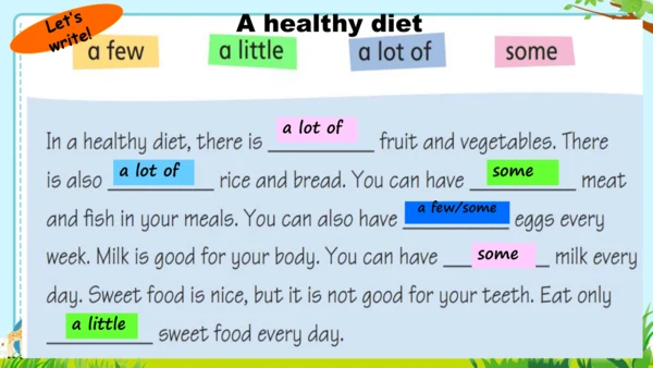 Unit3 A healthy diet.Cartoontime & Check out time 