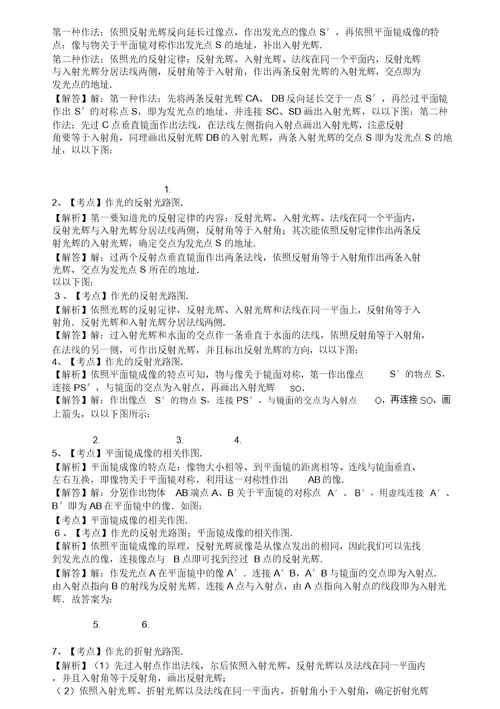 中考教育物理作图题专题训练含答案