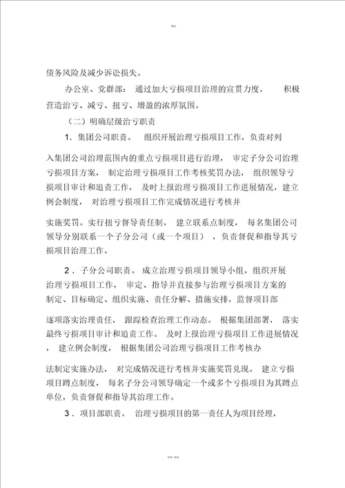 亏损项目整治方案 4327