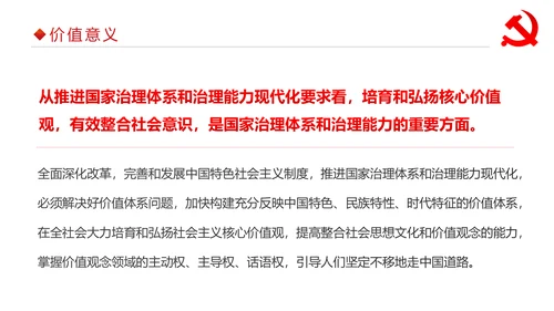详细内容社会主义核心价值观PPT模板
