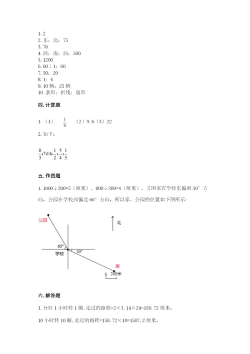 2022人教版六年级上册数学期末测试卷带答案（预热题）.docx
