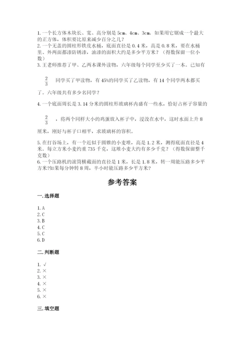 重庆市忠县六年级下册数学期末测试卷标准卷.docx