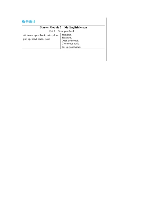 【轻松备课】外研版初中英语七年级上Starter Module 2 Unit 1教学详案